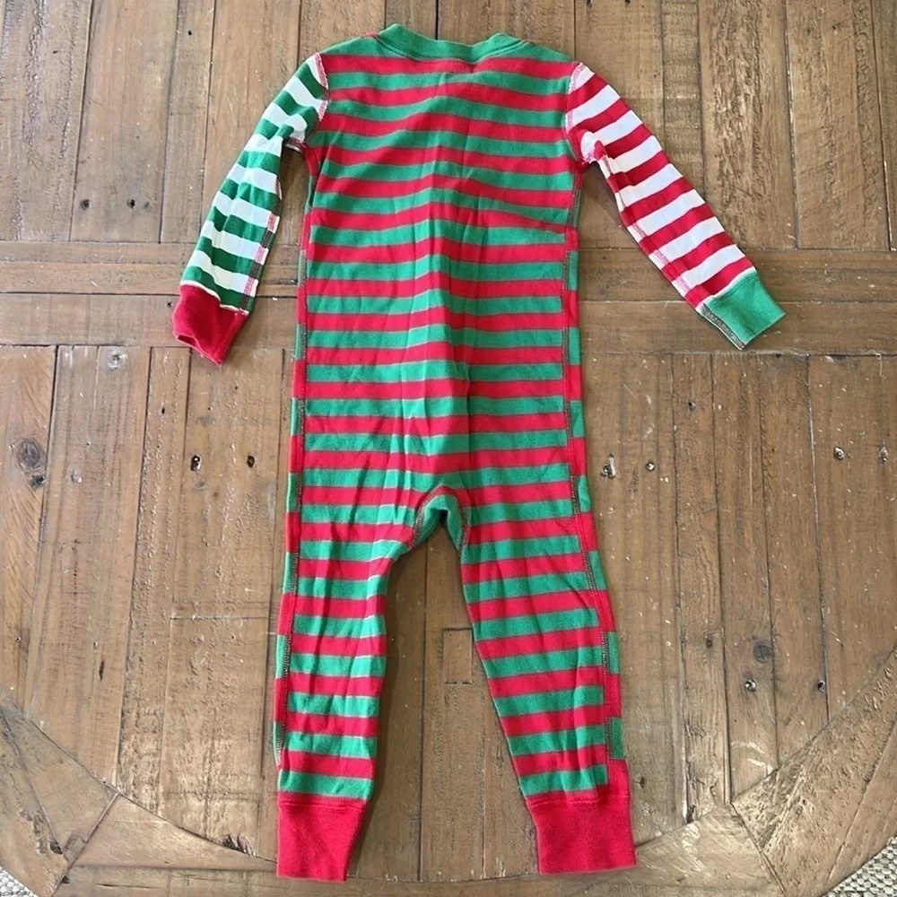 Hanna andersson holiday stripe one piece pajama